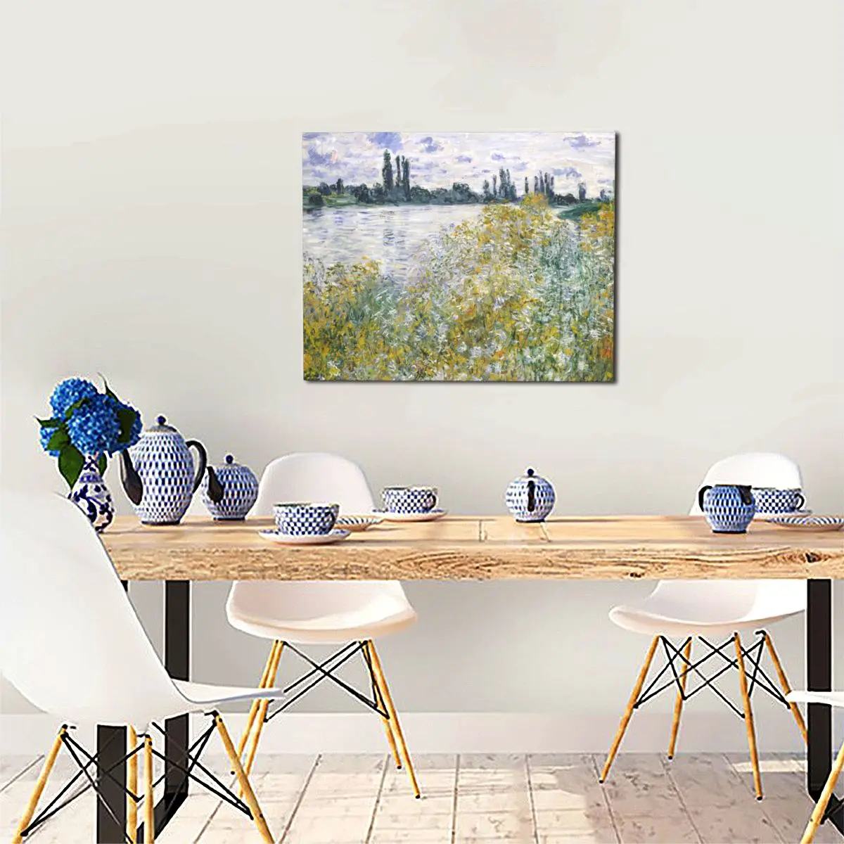 

Monet Painting New Aesthetic Decoration Pictures Wood Four Seasons Room Decor