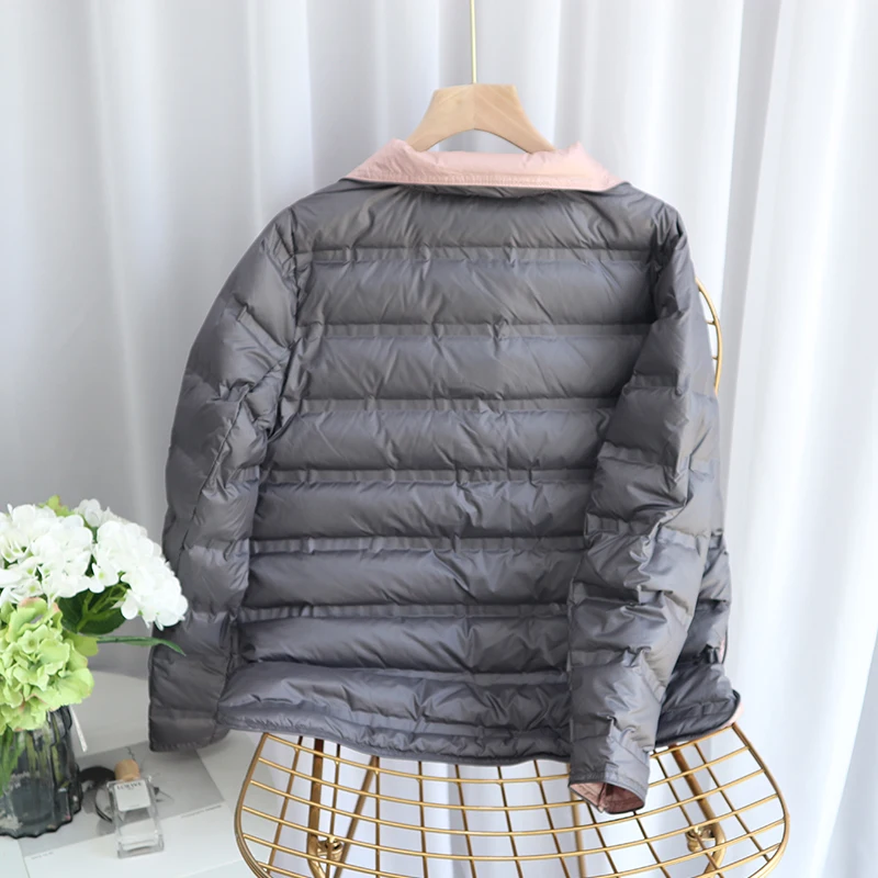 Куртка женская короткая на белом утином пуху с перьями 2022 | Женская одежда