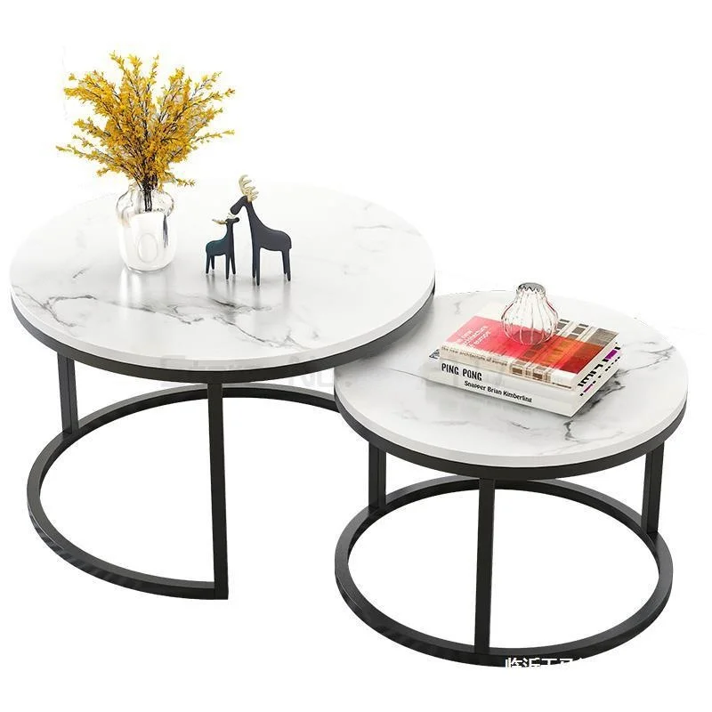 Sala de mesas de café de mármol de textura de madera combinación muebles mesa redonda de té mesa resistenteCD josemaria escriva de balaguer forja