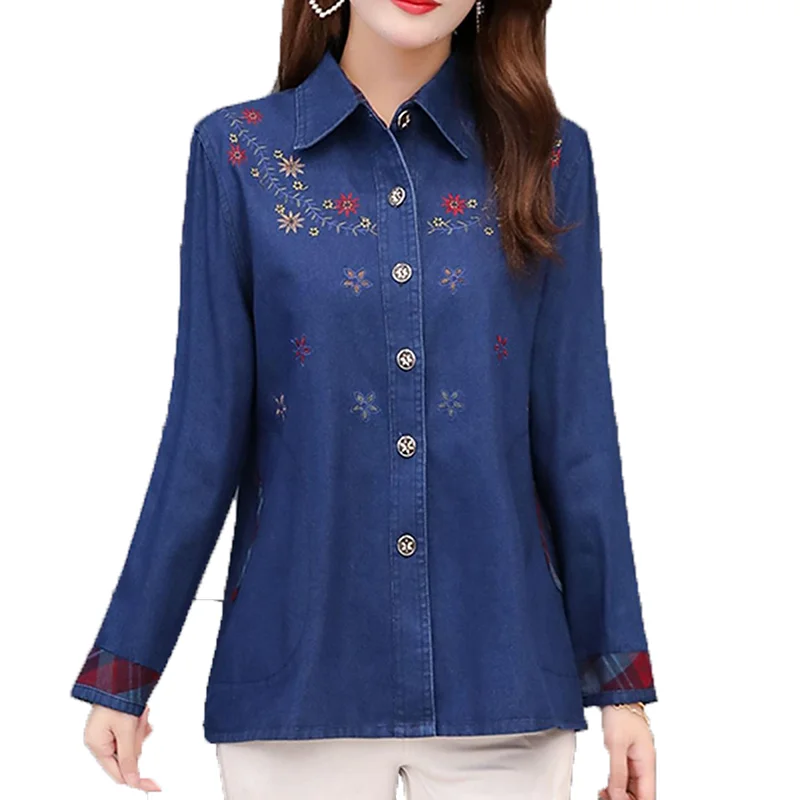 

Embroidery Denim Jeans Coats Oversized Women'S Outerwear Spring Autumn Clothes Jackets For Woman Clothing 2020 Female D0317