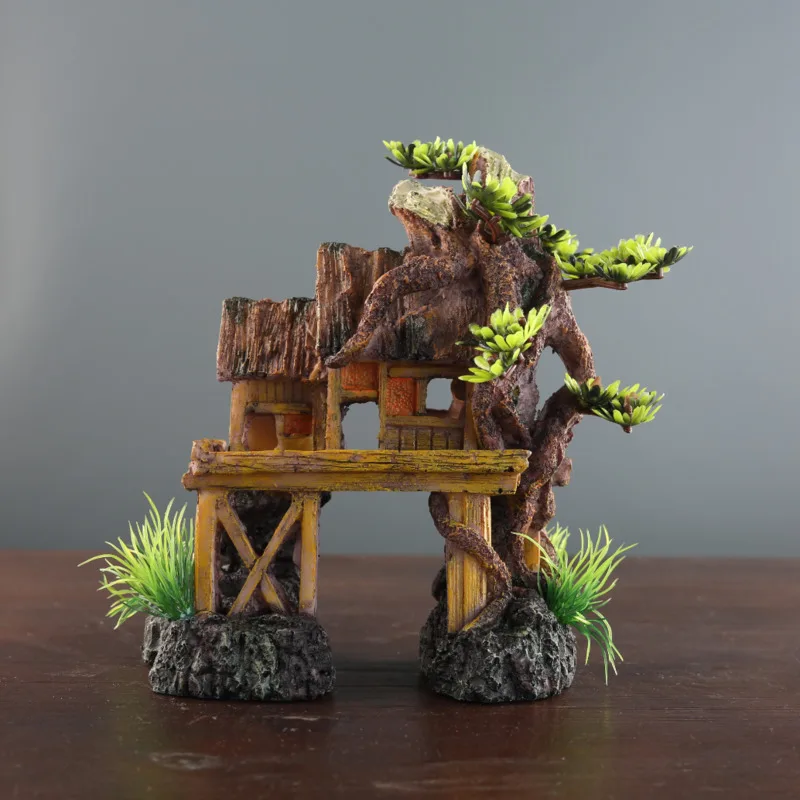 Аквариумные деревянные украшения для дома укрытие рыбок и креветок ландшафтный