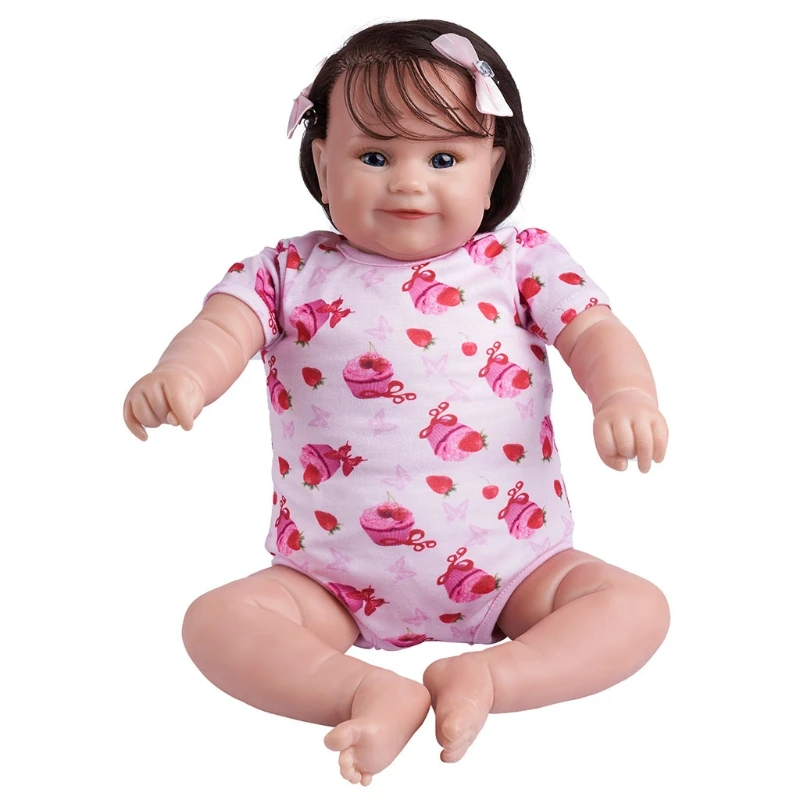 

B2EB 21in Simulation Nurturing Doll Lifelike Caucasian Reborn w/ Eyes-Open Moveable Arms Cloth Body for Adults Infant 1Month+
