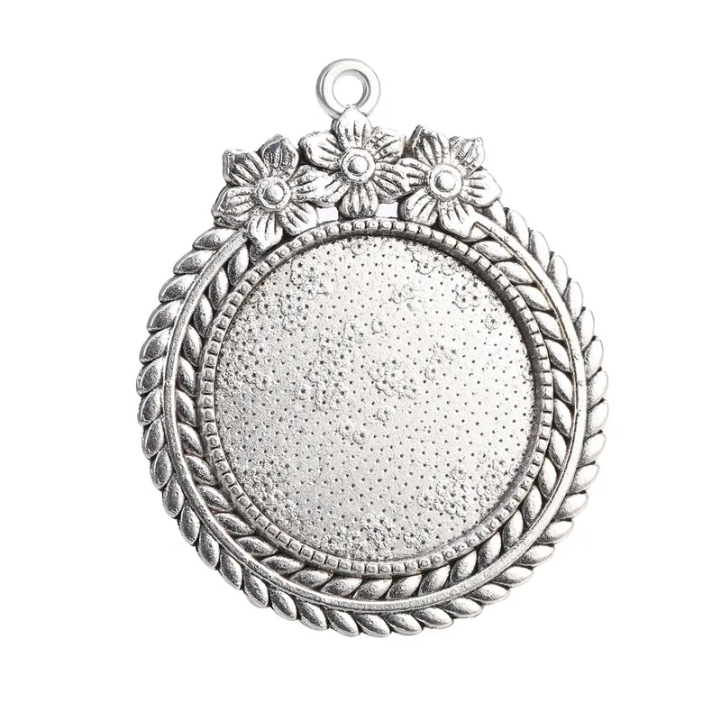 Ожерелье JUYA с круглой оправой камеи подвеска без рисунка 4 шт./лот 25 мм внутренний