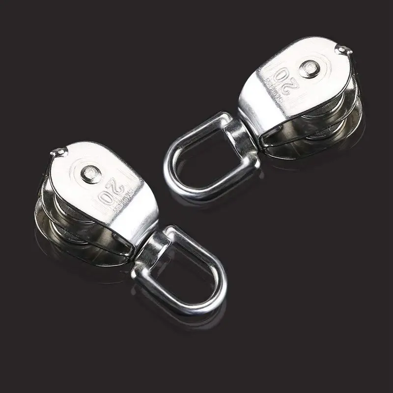 

GTBL Double Pulley Block 2pcs Stainless Steel 304 Double Swivel Pulley Block