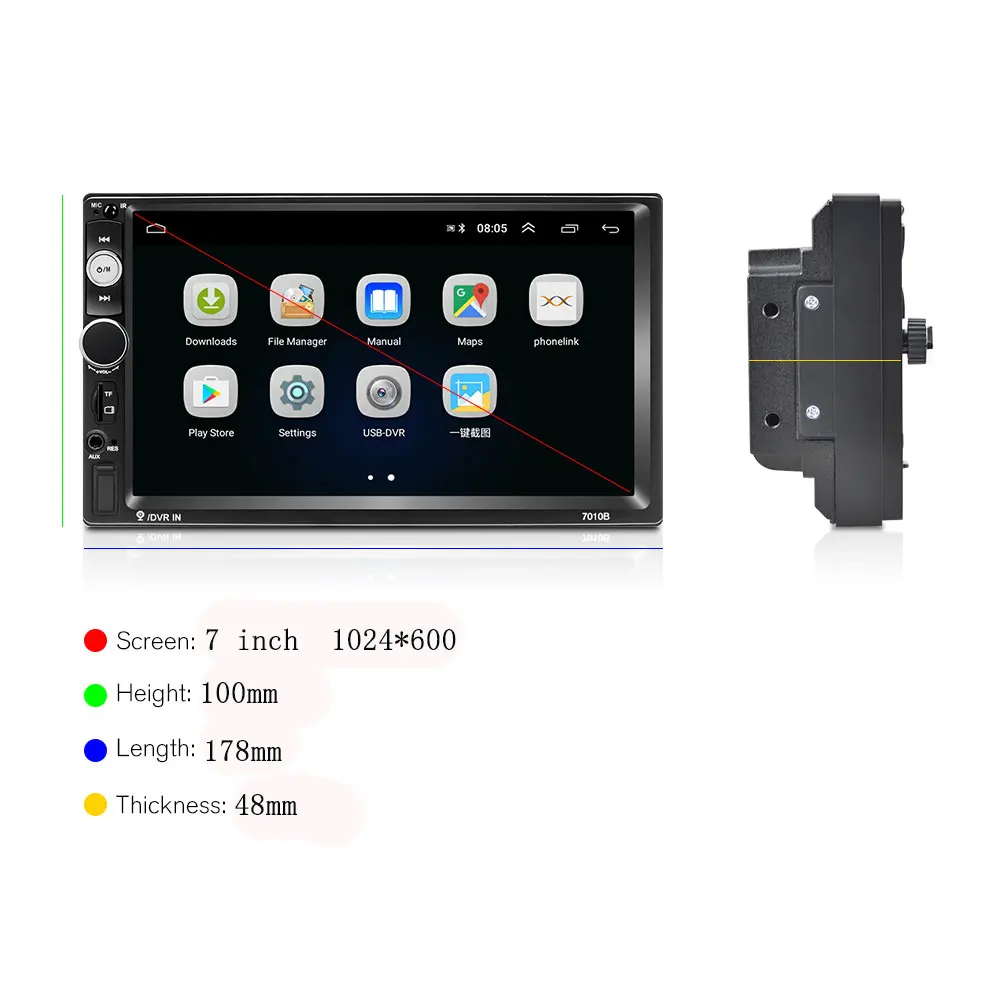 Автомагнитола Podofo 2DIN Android GPS стерео 7 '' Bluetooth Wi Fi FM радио приемник поддержка