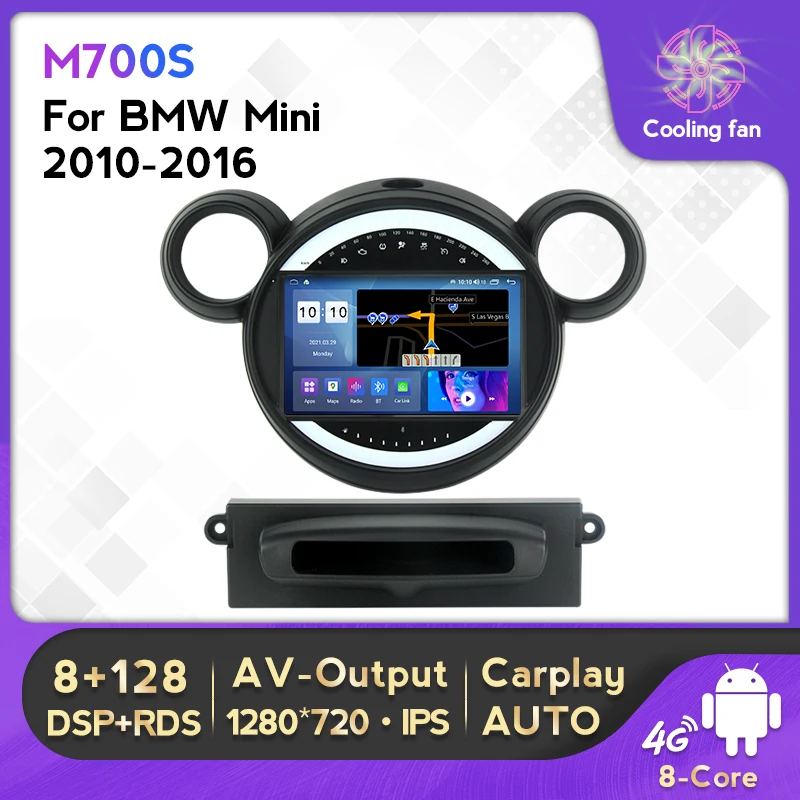 Автомагнитола на Android 11 мультимедийный плеер для BMW Mini Cooper R56 R60 2007-2014 Carplay