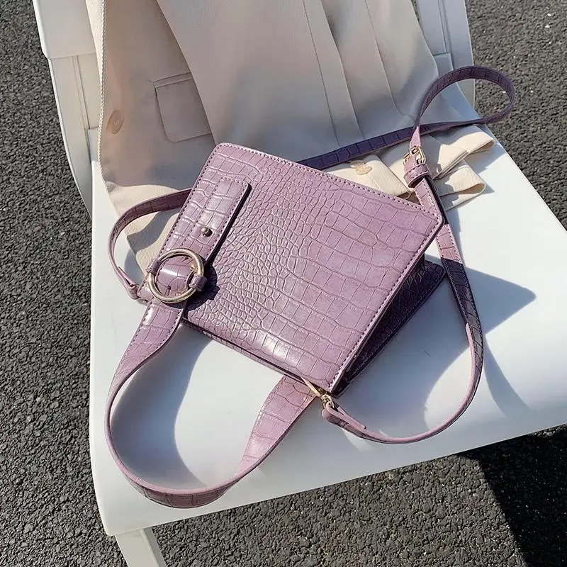 

Crocodile Pattern PU Leather Crossbody Bags For Women 2020 Summer Shoulder Handbags Lady Travel Totes Cross Body Bag