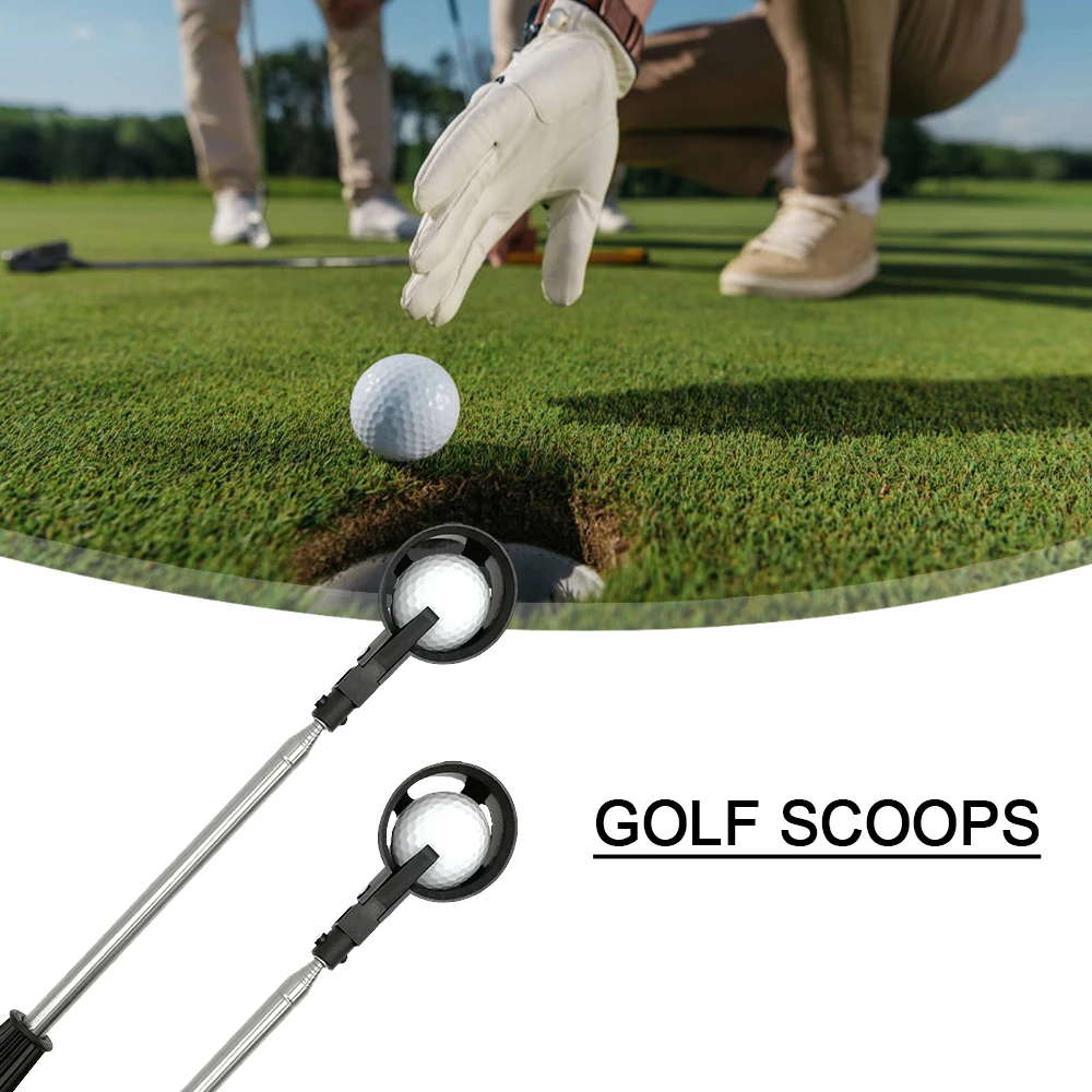

2021 New Portable Telescopic Golf Retriever Stainless Steel Shaft Golf Ball Picker Ball Pick Up Scoop Automatic Locking Scoop