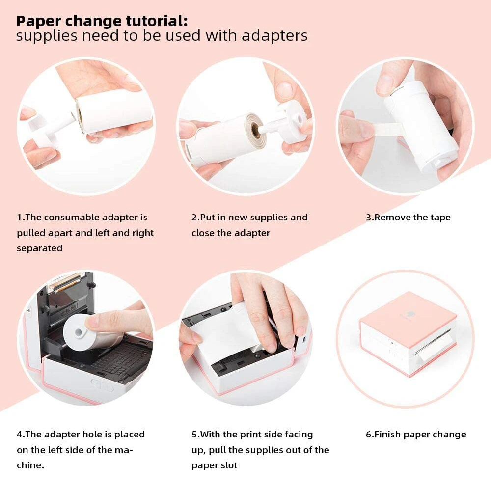 Thermal Paper Phomemo Printable Sticker Self Adhesive Photo Rolls for M02/M02S/M02Pro Mini Protable Printer | Канцтовары для офиса