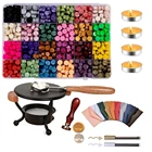 Набор для самостоятельного изготовления сургучных таблеток, конвертов, ручек, ложек, штампов, старинный ящик для хранения