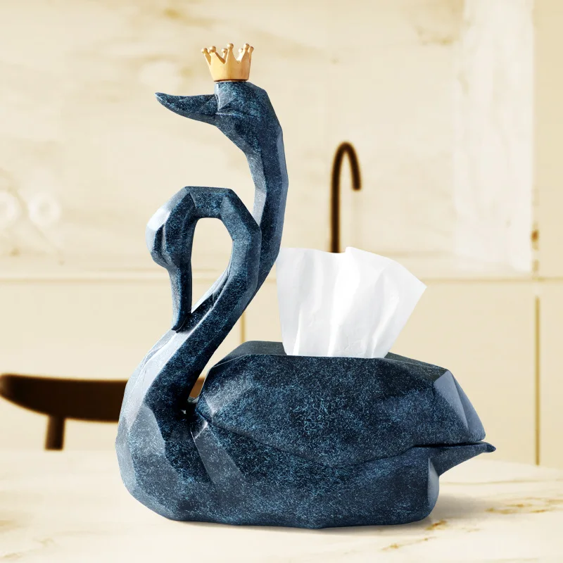 

Kawaii кукла Лебедь скульптуры животных смола стиль украшения гостиной салфетки для настольного компьютера коробка аксессуары для украшения ...