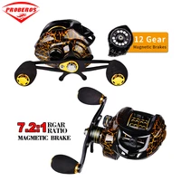pro beros new best baitcasting reel 7 21 high speed fishing reel 10kg max drag main gear and pinion made of brass fishing reel