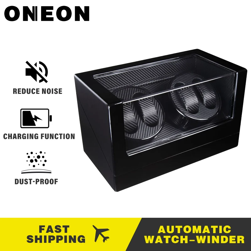 Winder для автоматических часов ONEON новая версия 4 ротора деревянная коробка
