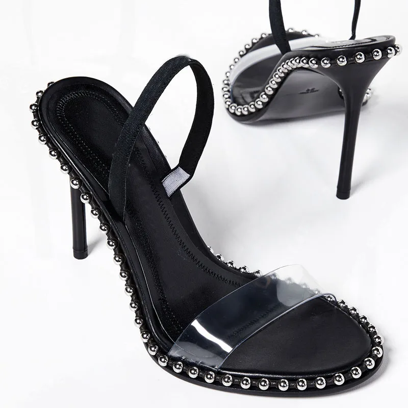 2021 новые летние пикантные женские прозрачные босоножки на высоком