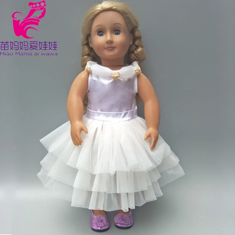 Для 43 см кукол белое кружевное свадебное платье костюм для 18 дюймовых девочек