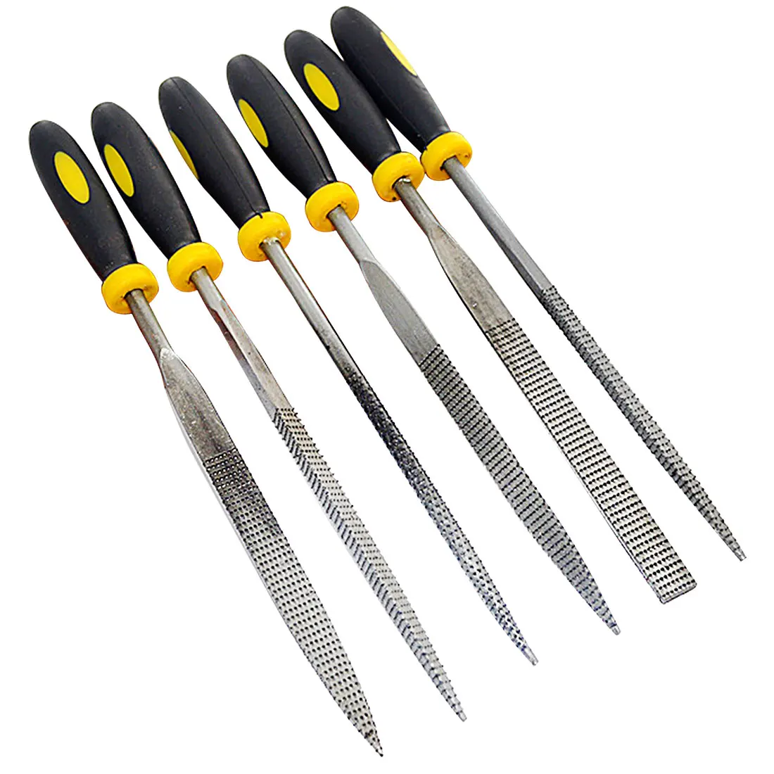 

Woodworking Tools 6pcs Small Wooden Rasp Set Flat Round Square Triangle Hand Needle Files
