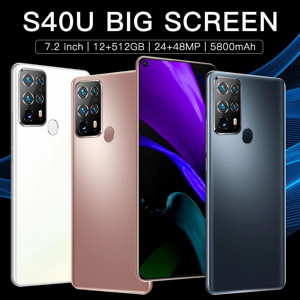 

The new global version S40U 7.2-inch smartphone 12 + 512GB 5800mAh Heart MTK 6889 supports face recognition network mobile phone