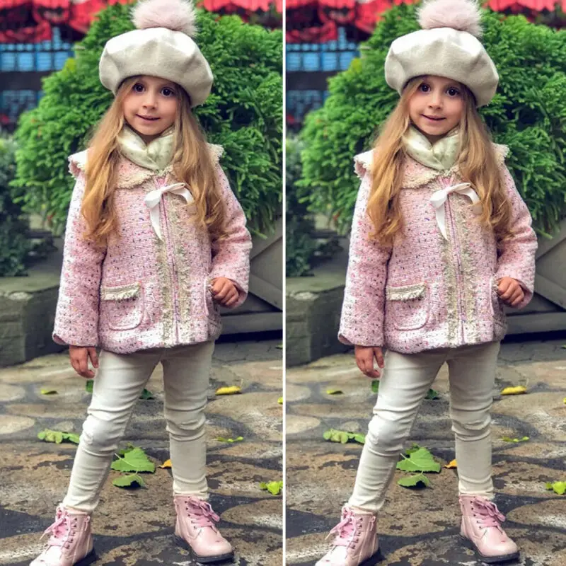 Весна-Осень 2020 одежда для маленьких принцесс зимняя девочек пальто на молнии с