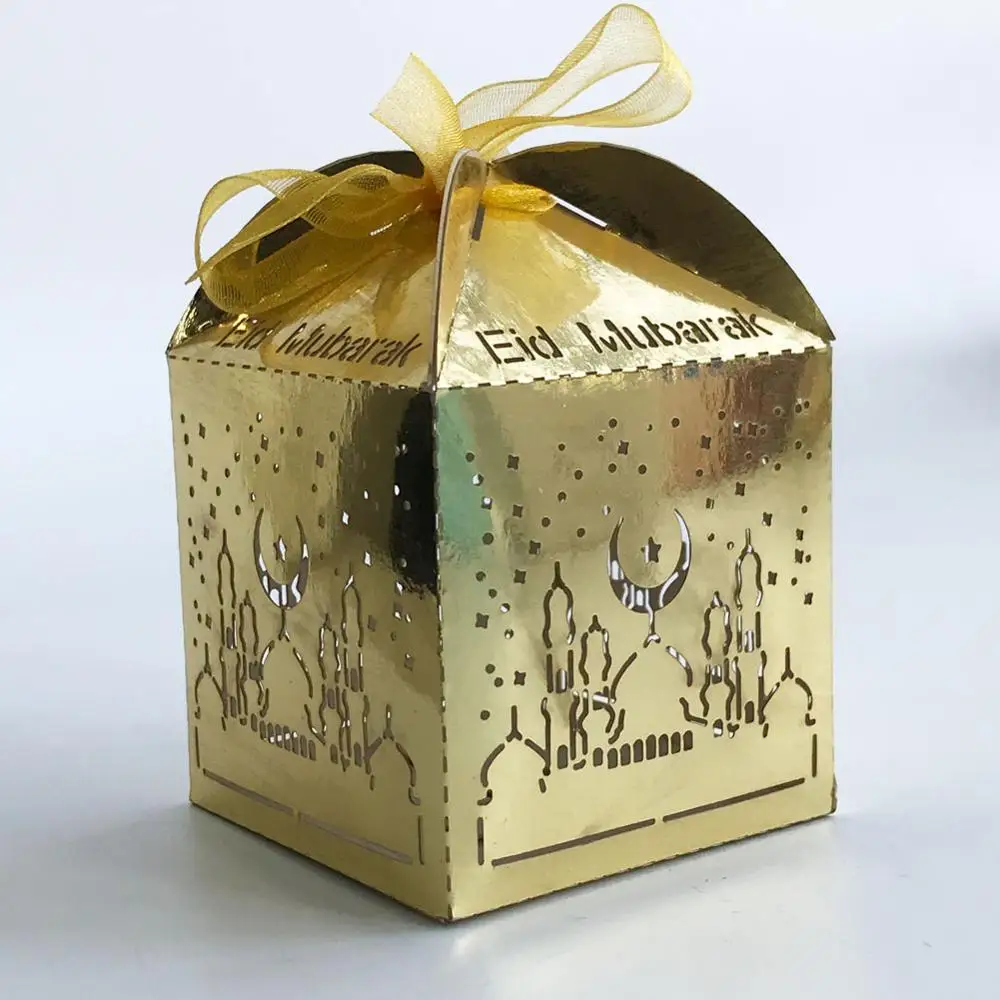 50 шт./лот Eid Mubarak тематические коробки для конфет дизайн фестиваля