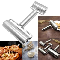 stainless steel christmas rolling pin pastry pizza fondant bakers roller metal kitchen tool for baking dough pizza pie cookies