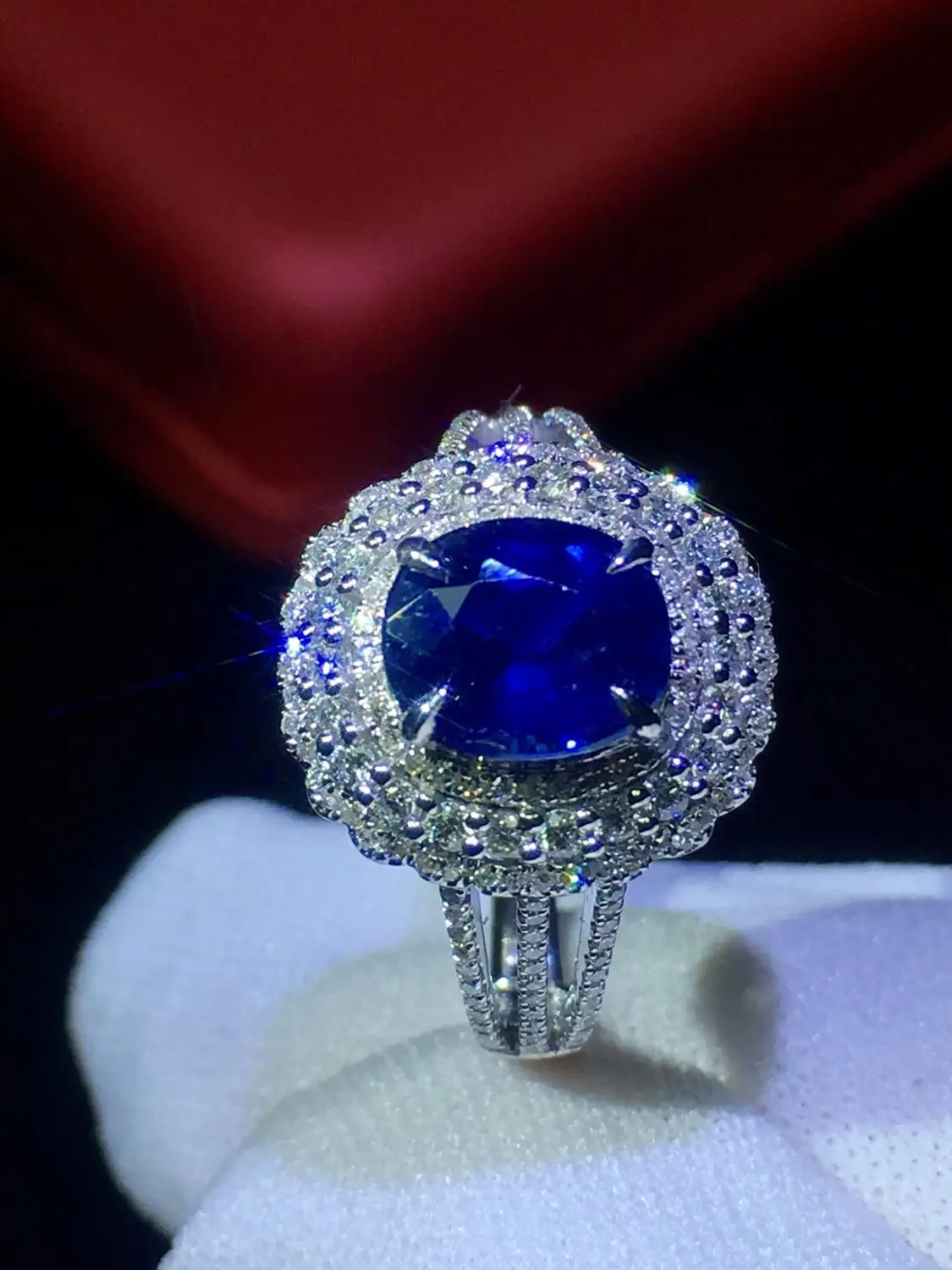820 натуральное 18 к белое золото 100% ненагреваемое драгоценные камни 1 89ct сапфиры