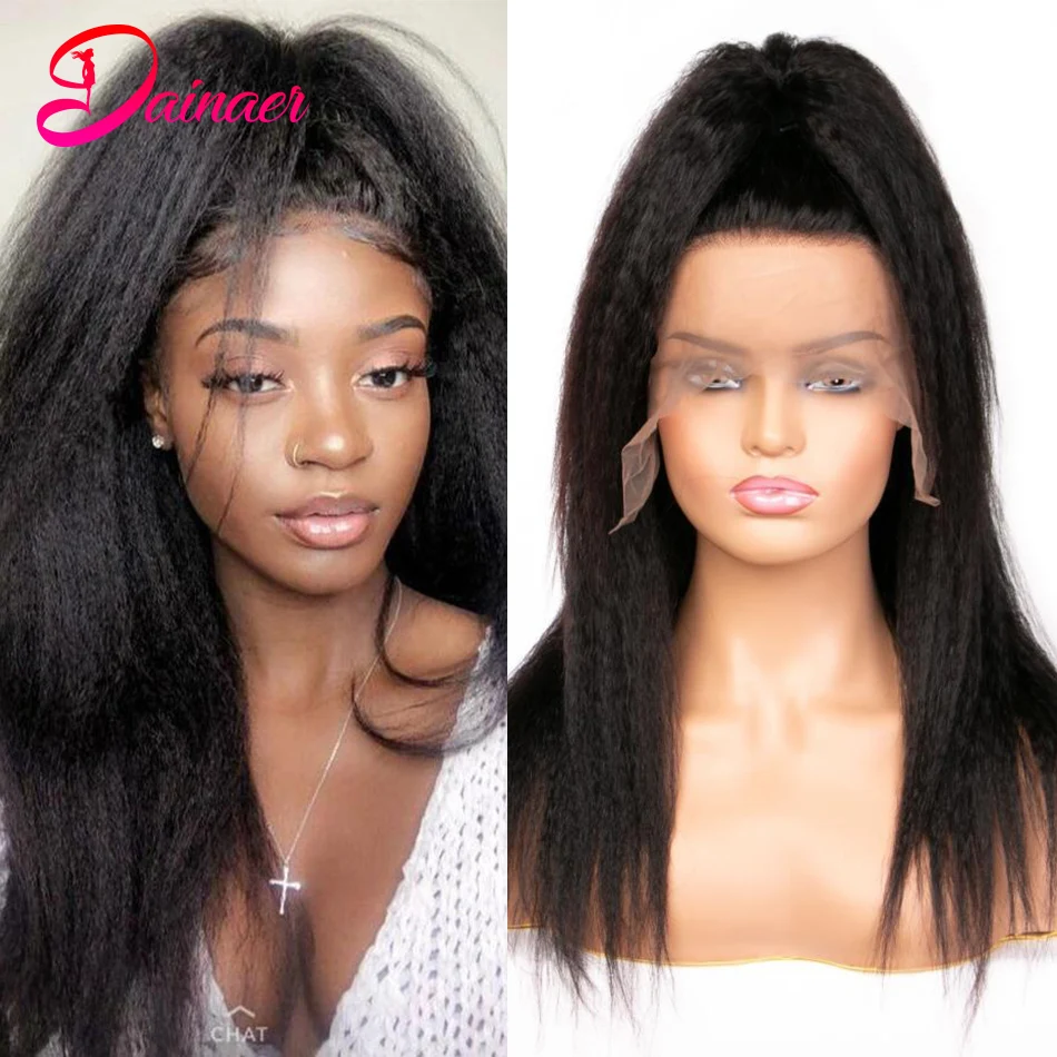 

Brazilian Hair Human Hair Kinky Straight Wig For Women Human Hair Lace Front Human Hair Wigs Natural Hair Closure Wig Human Hair