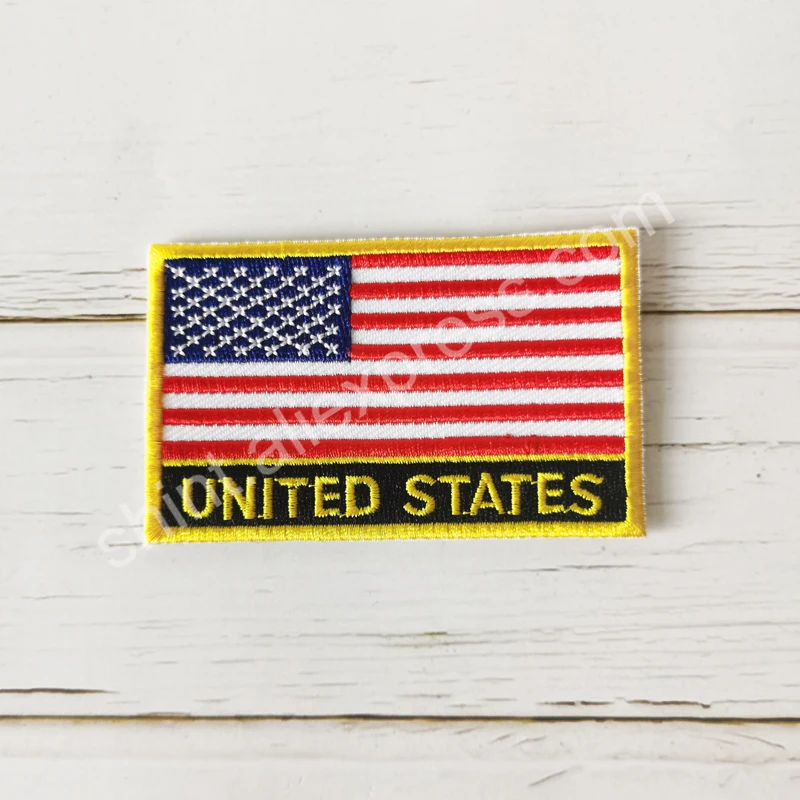 Вышивка с национальным флагом США искусственный экран и квадратная булавка один