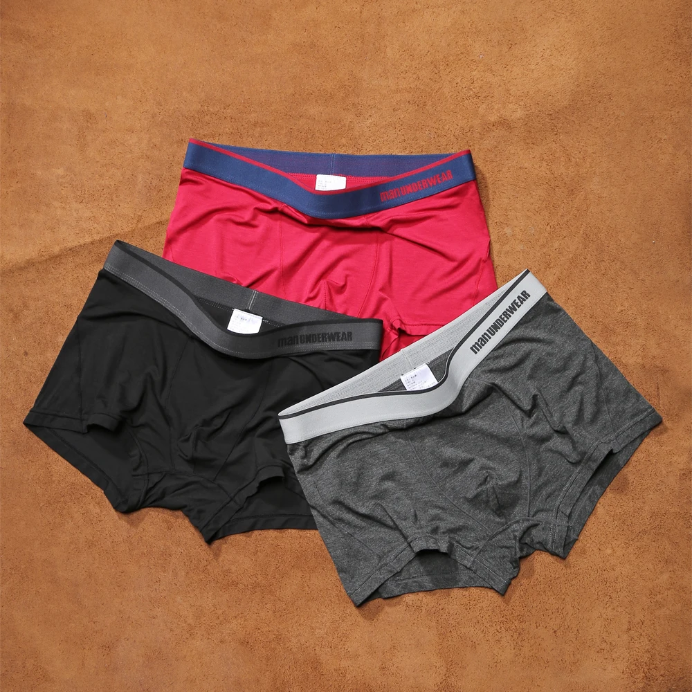 Мужские трусы боксеры дышащие Однотонные эластичные шорты из модала нижнее