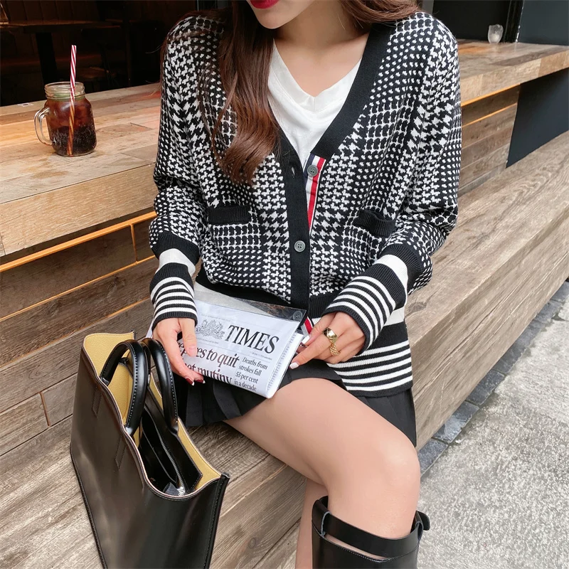 Высококачественный модный дизайнерский кардиган с вышивкой в виде пчелы