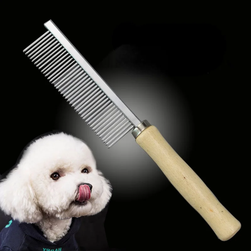 

Wooden Pet Dog Brush Stainless Steel Pet Grooming Steel Thick Hair Fur Shedding Remove Rake Comb Pets Grooming Brush Tools