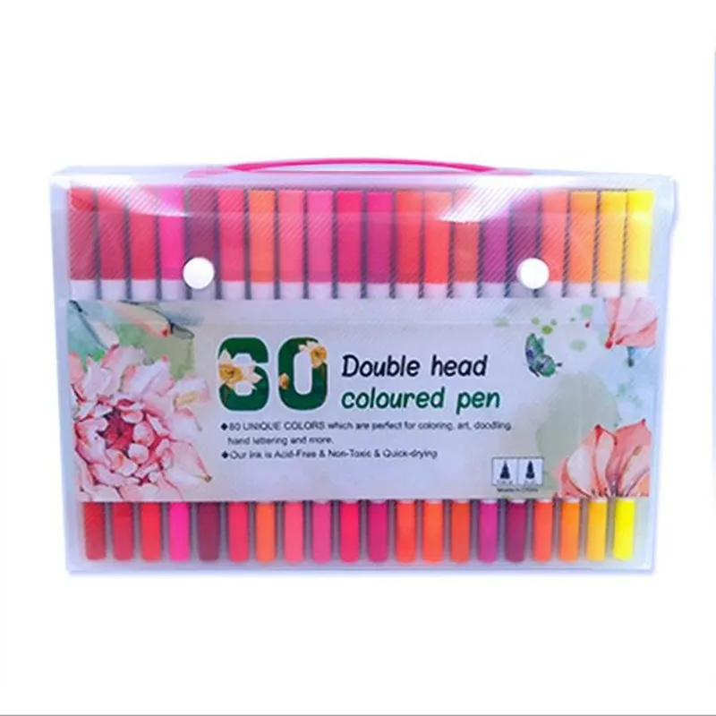

Double Ended Markers 60 Colors Brush Tip Markers Brush Tip Watercolor Markers Drawing Markers Non Toxic for Drawing Coloring,