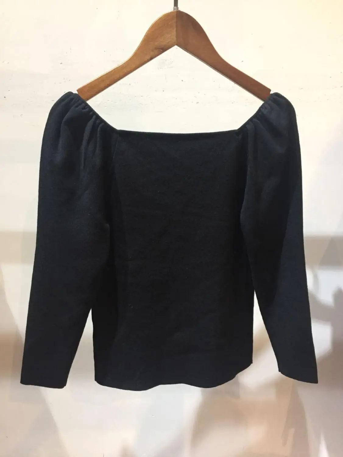 

Slash Neck Women's Knitted Short Sweater Top Ladies Long Sleeve Knitwear With Buttons Female Pullover Top Clothing Wild Stylish