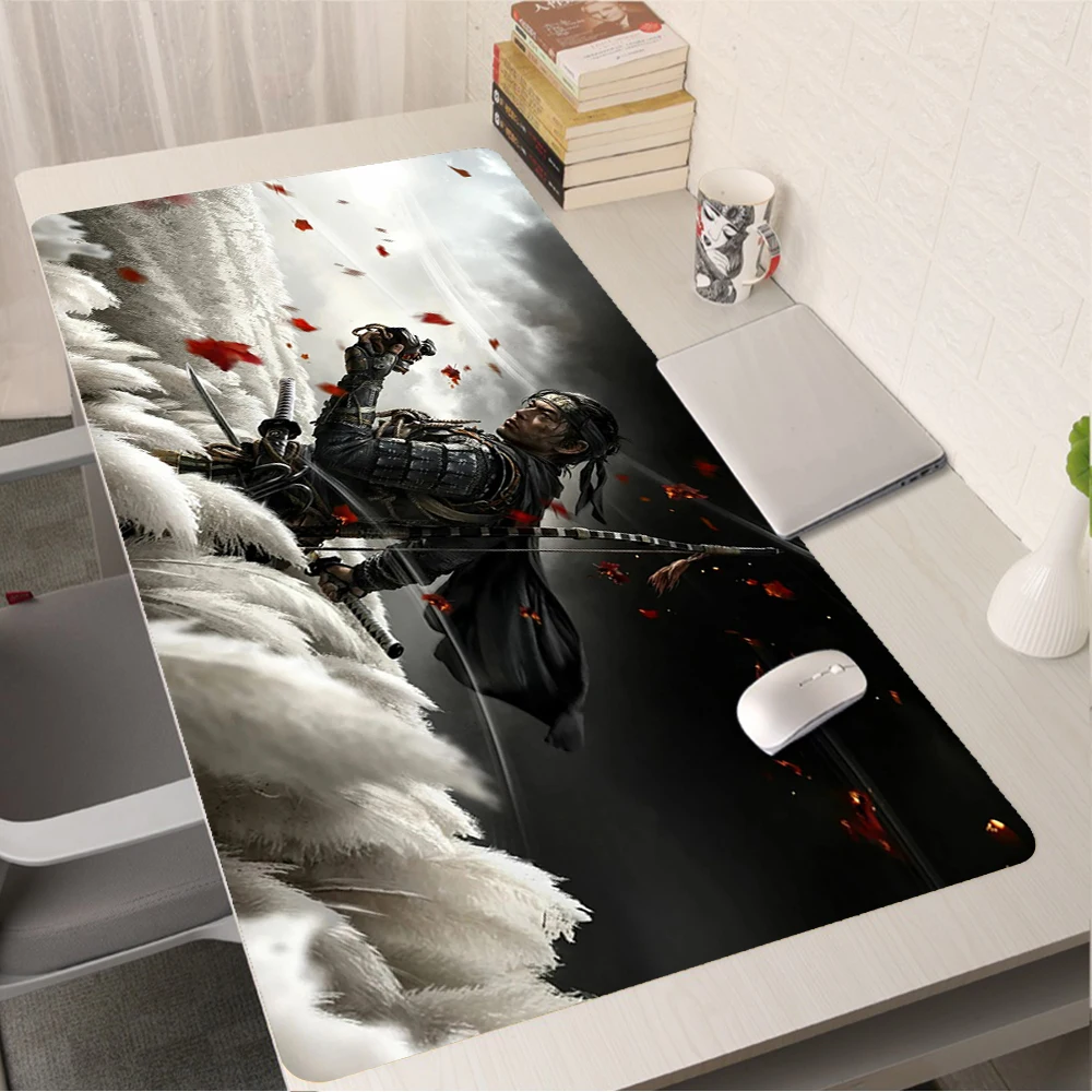 

Samurai Mouse Pad Gamer Anime Mausepad Gaming Pc Complete Cheap Office Accessories Desk Protector Table Mat Ghost of Tsushima