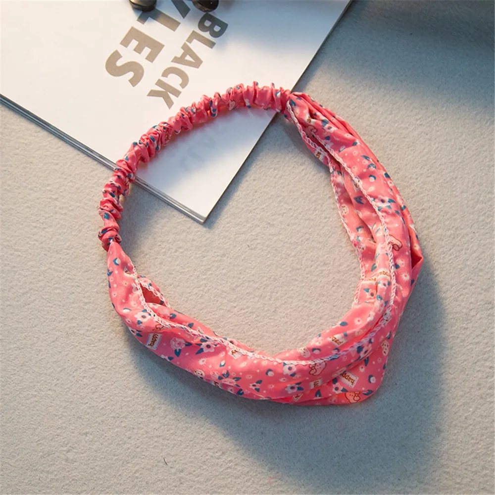 Новая Корейская Ретро Мода Цветочная повязка на голову с широкими полями ткань