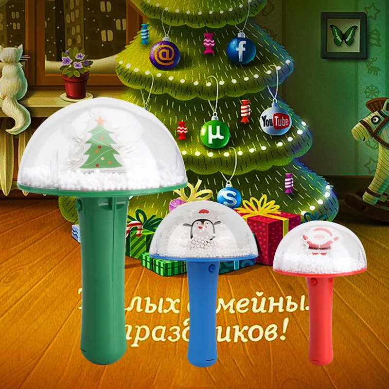 

Newly 1.2 V Christmas Children LED Handheld Light Mushroom Shape Spin Toy Gift for Kids FIF66
