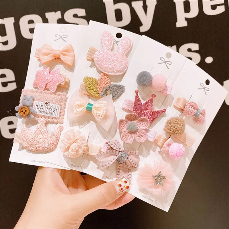 

3/4Pcs Cute Girl Rabbit Flower Bow Hairpins Cartoon Pin Hair Clips for Girls Children Headband Kids Accessories