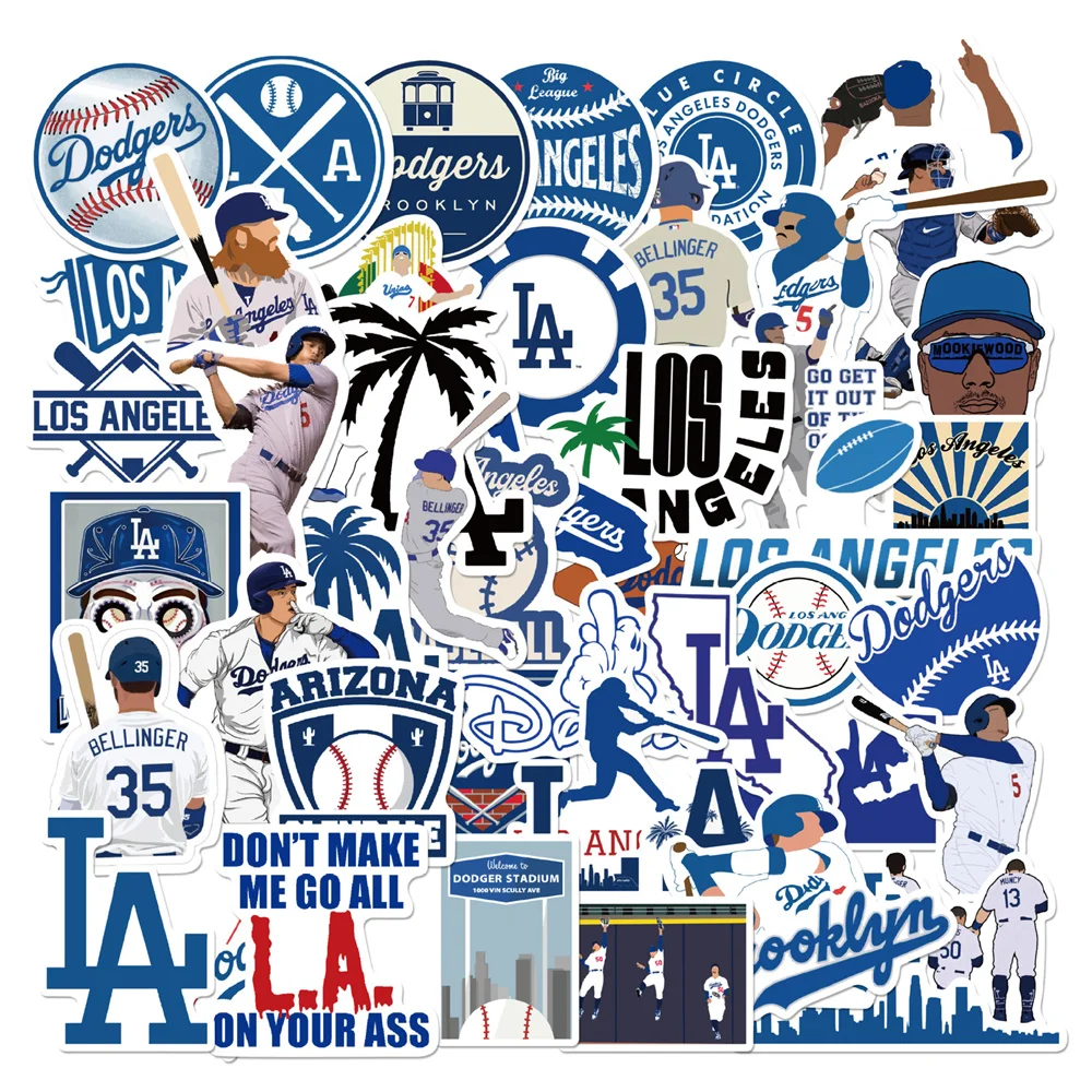 Бейсбольные стикеры серии Dodgers 10/30/50 шт. для ноутбука гитары мотоцикла багажа