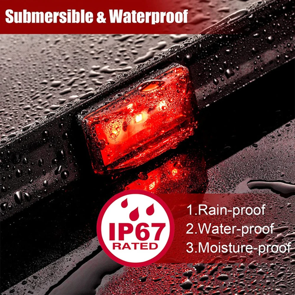 

Bright For Truck Trailer 9 LED Bright Boat Identification Light 15inch Bright Red Trailer Light Bar 3 Light 12V