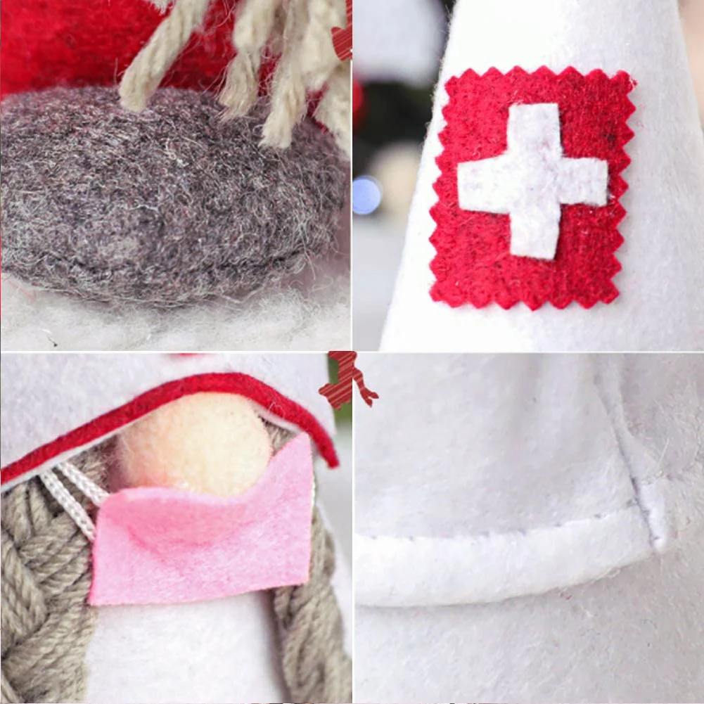 

Gnome Doll Xmas Elves Doctor Nurse Faceless Santa Claus Christmas Doll Decoration Ornaments White For Office Presents Party Gift