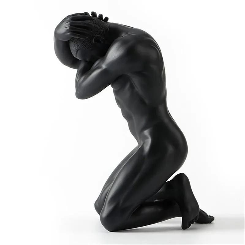 

ABSTRACT AFRICAN CHARACTERS FIGURINE MEN'S STATUE PENSIVE BOY ART SCULPTURE RESIN CRAFT HOME DECORATION WEDDING GIFTS R1143