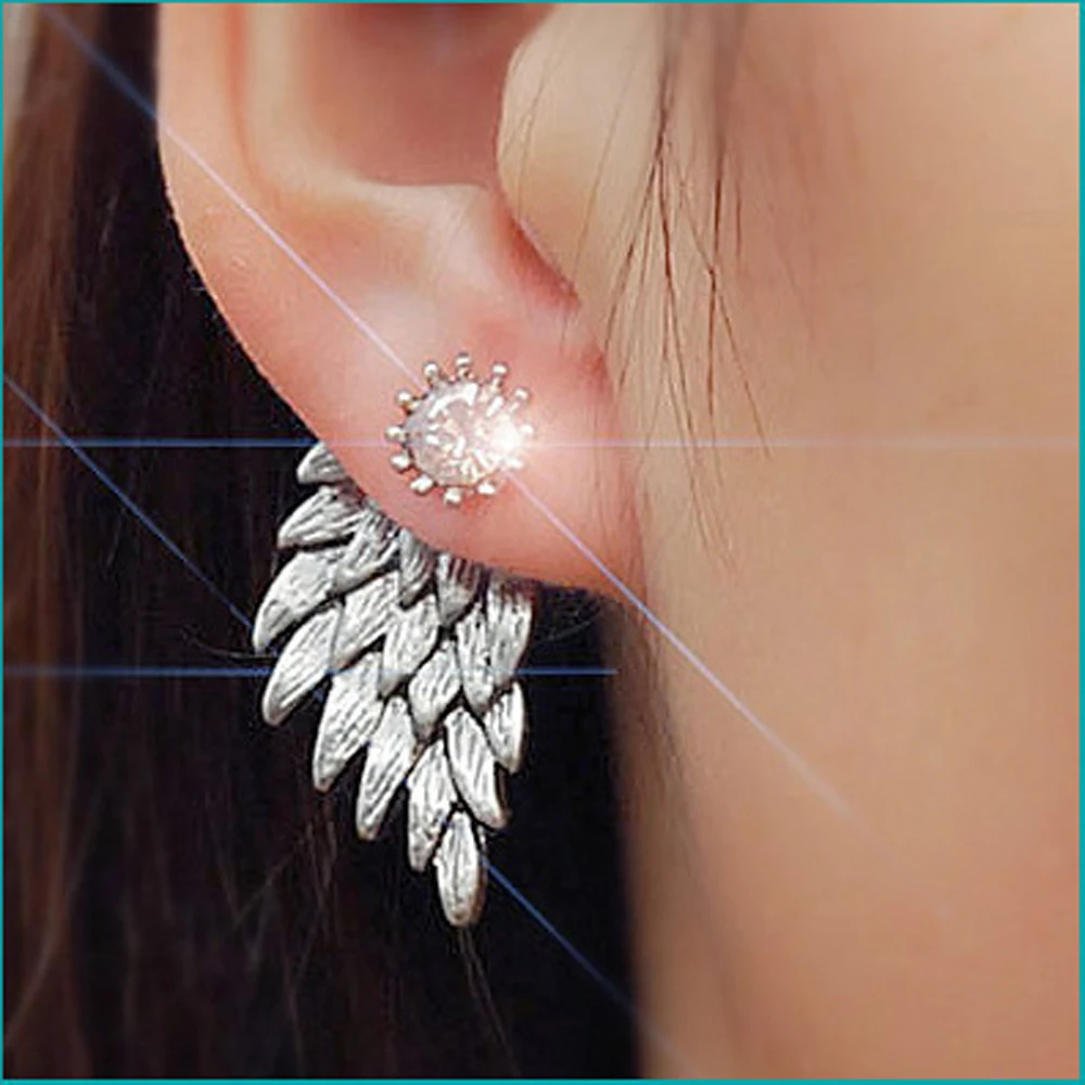 Женские серьги-гвоздики с искусственным жемчугом Свадебные украшения крыльями