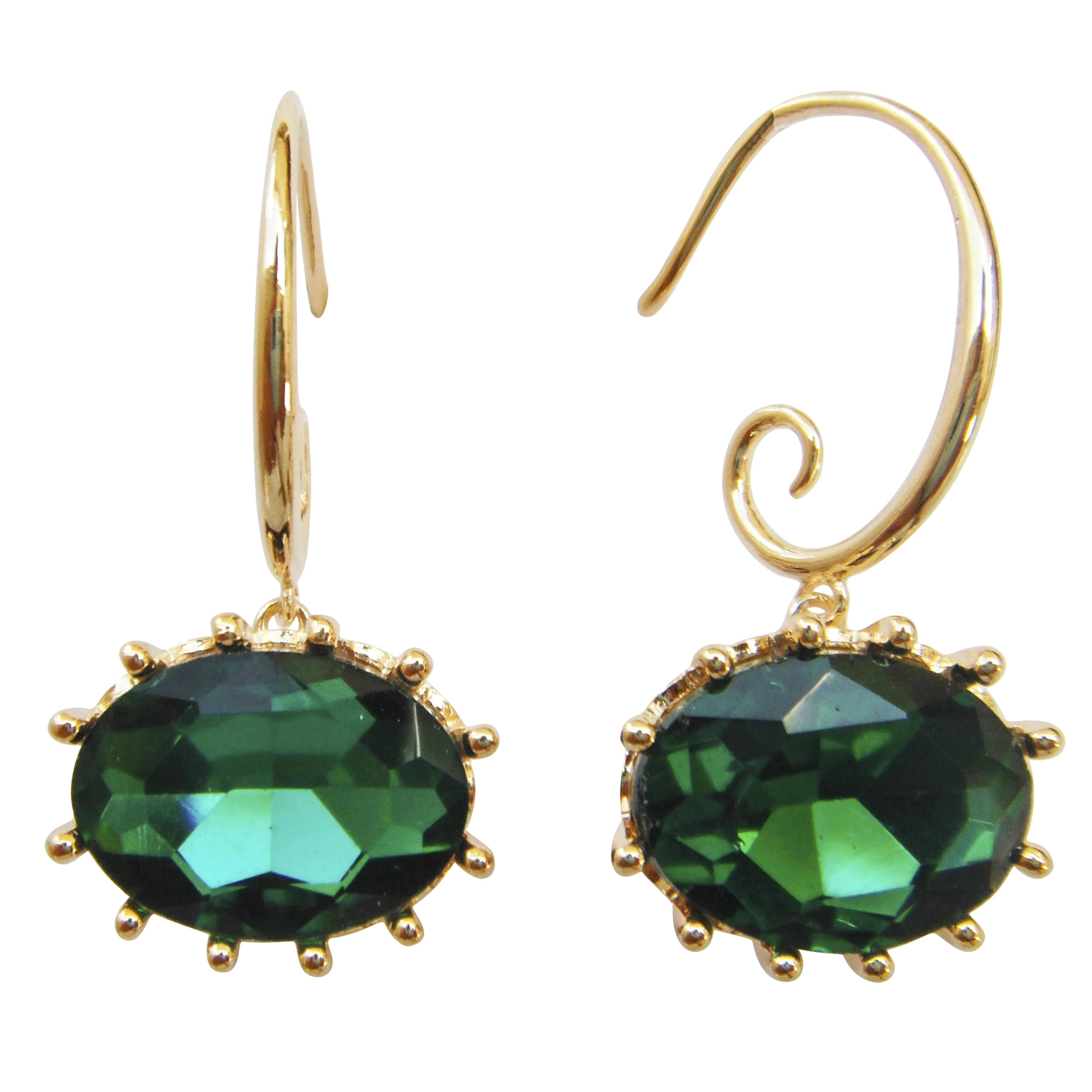 Navachi Овальный зеленый красный синий кристалл кубический цирконий желтый GP серьги