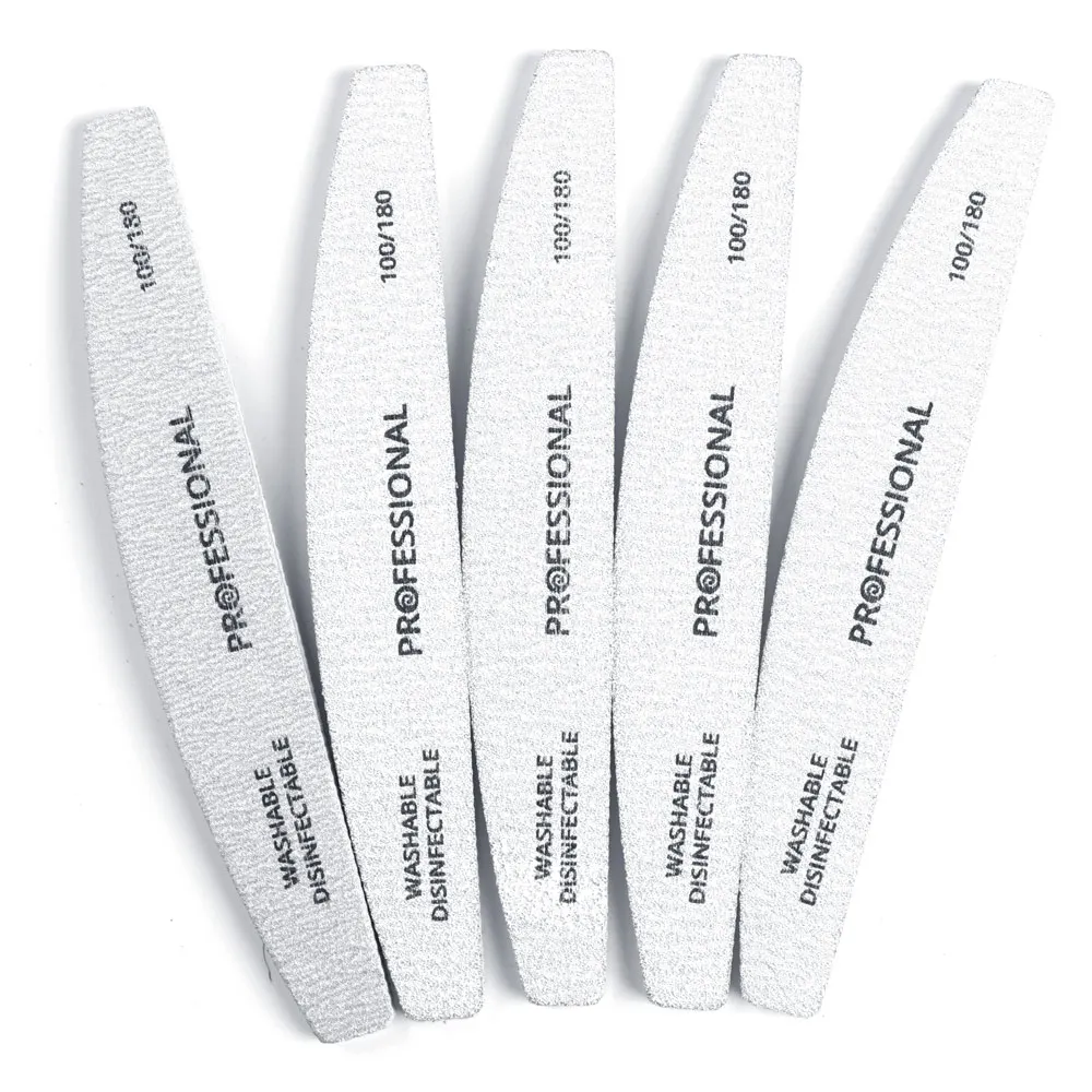 Пилки для ногтей в форме полумесяца двухсторонние абразивные педикюра ухода за