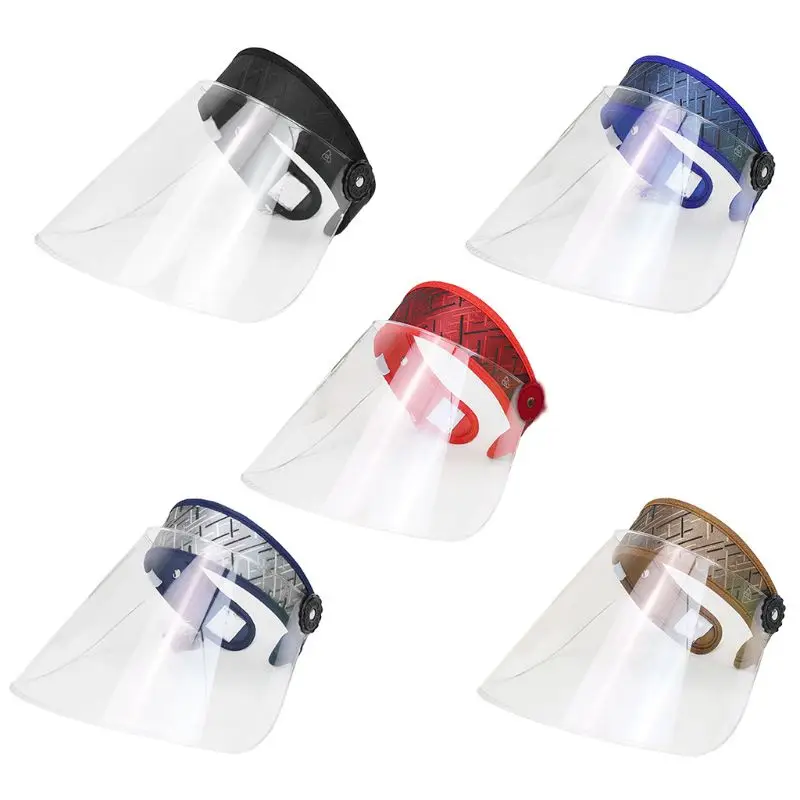 

Empty Top Full Face Shield Protective Visor Cap Adjustable Anti-Spitting Sun Hat L4ME