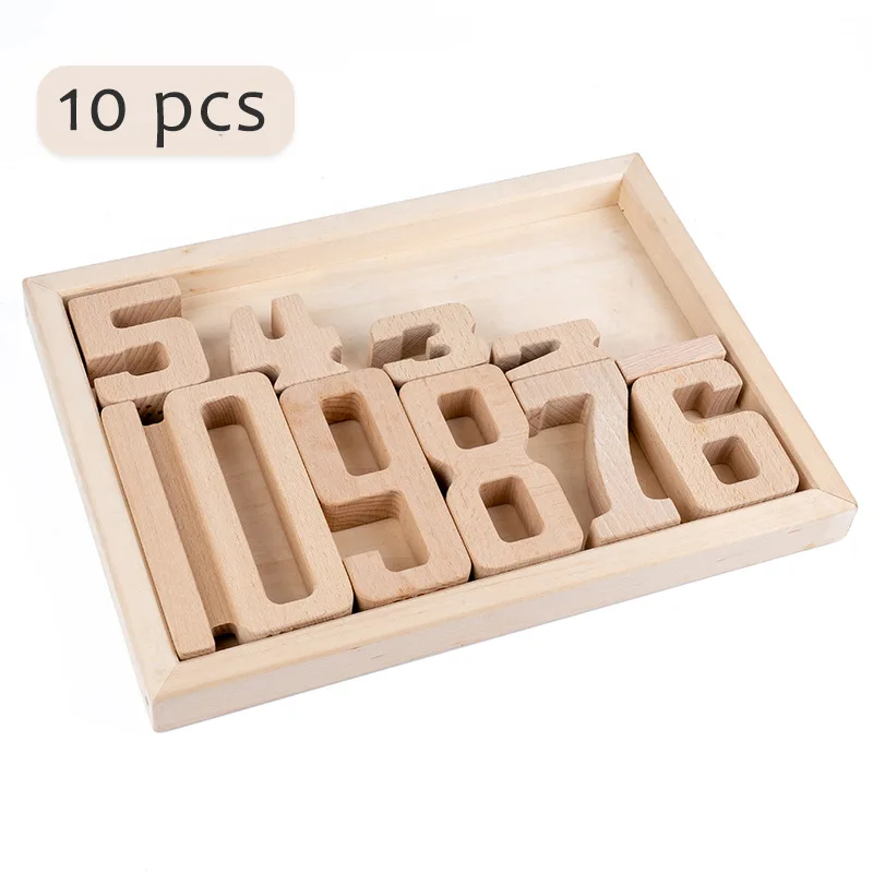 

Children's Large Grain Beech Digital Building Blocks for Young Children Math Teaching Match Enlightenment Early Education Toy