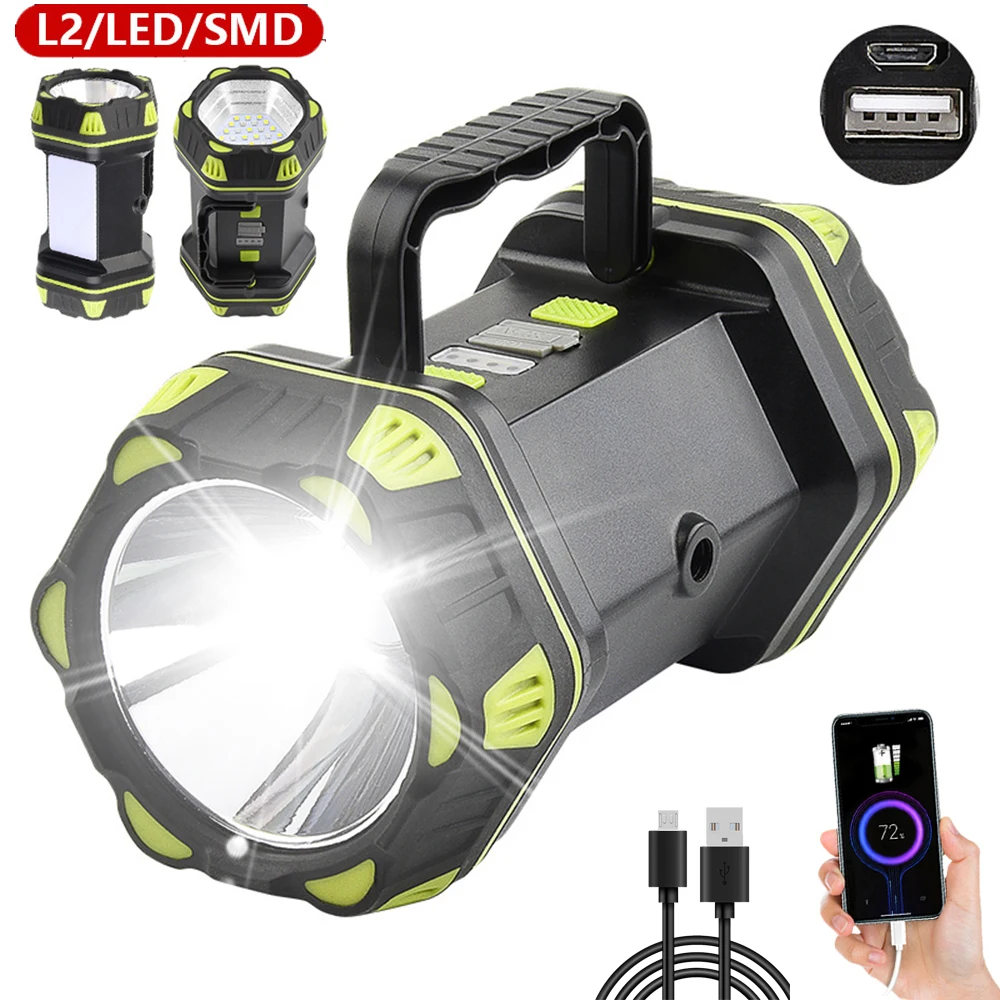 

Camping lamp 3 Light Source 8 Gears Flashlight with Power Display Power Bank Function Outdoor Searchlight with red light warning
