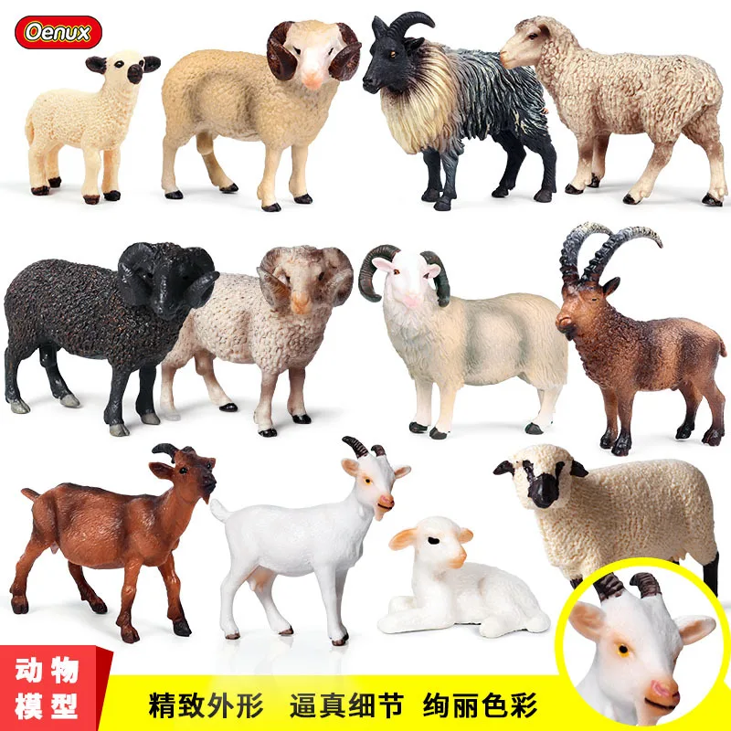 

Oenux Farm Animals Simulation Cute Model Action Figure Alpaca Cow Horse Figurines Sheep Goat Miniature Educational Toy For Kid