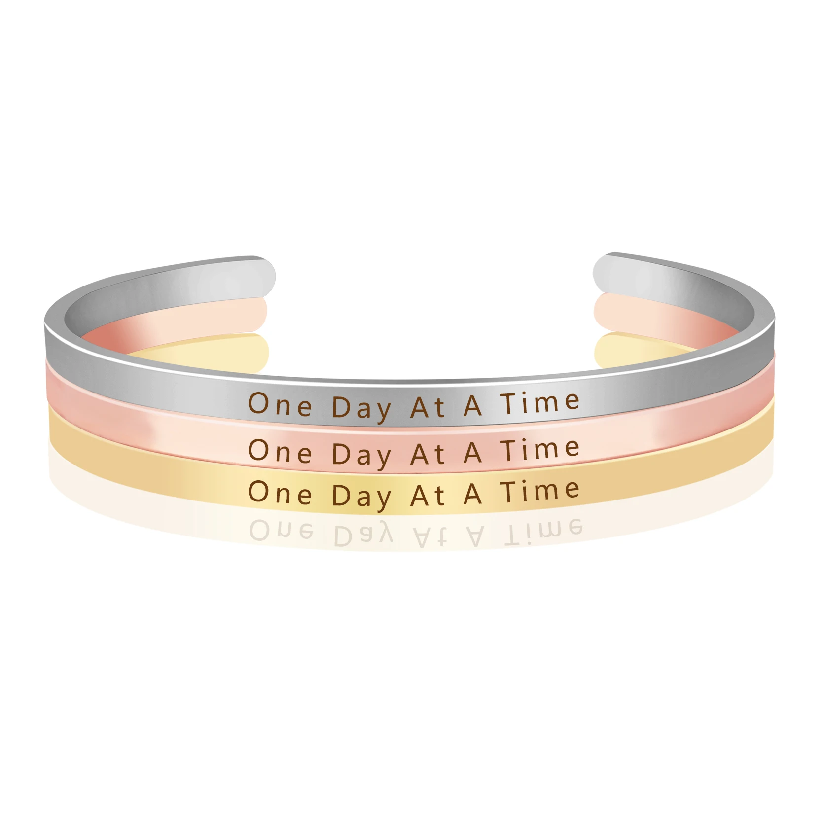 Браслет-манжета унисекс с выгравированными мотивационными цитатами | Украшения