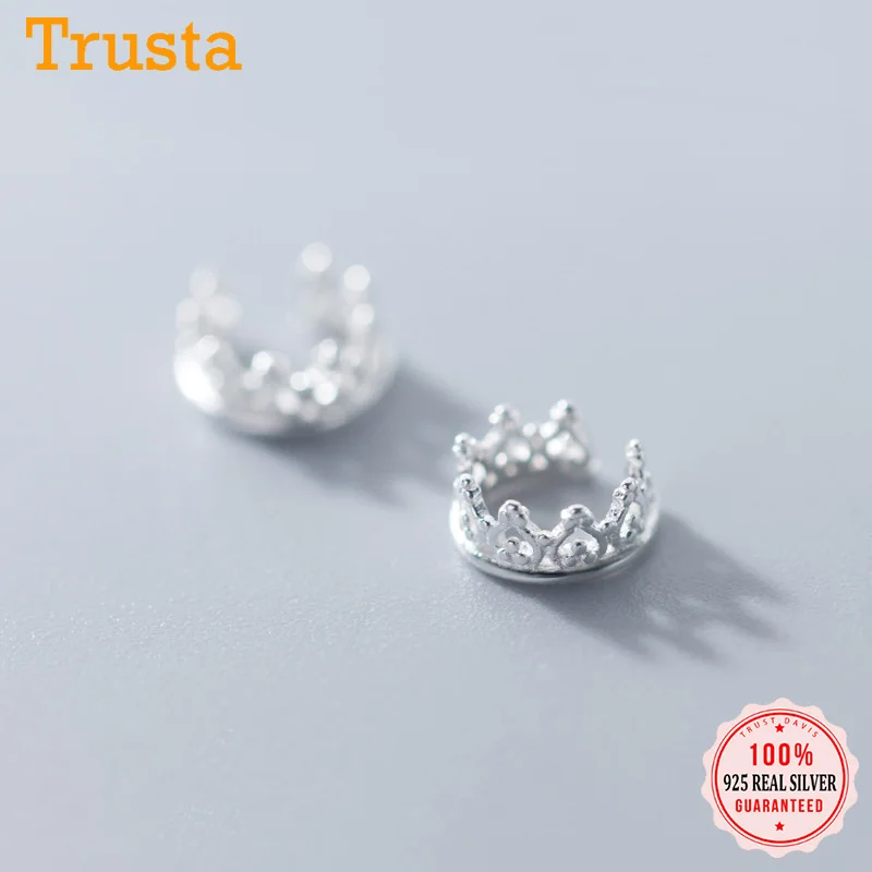 Женские серьги клипсы Trusta сережки из серебра 925 пробы без пирсинга 2 шт.