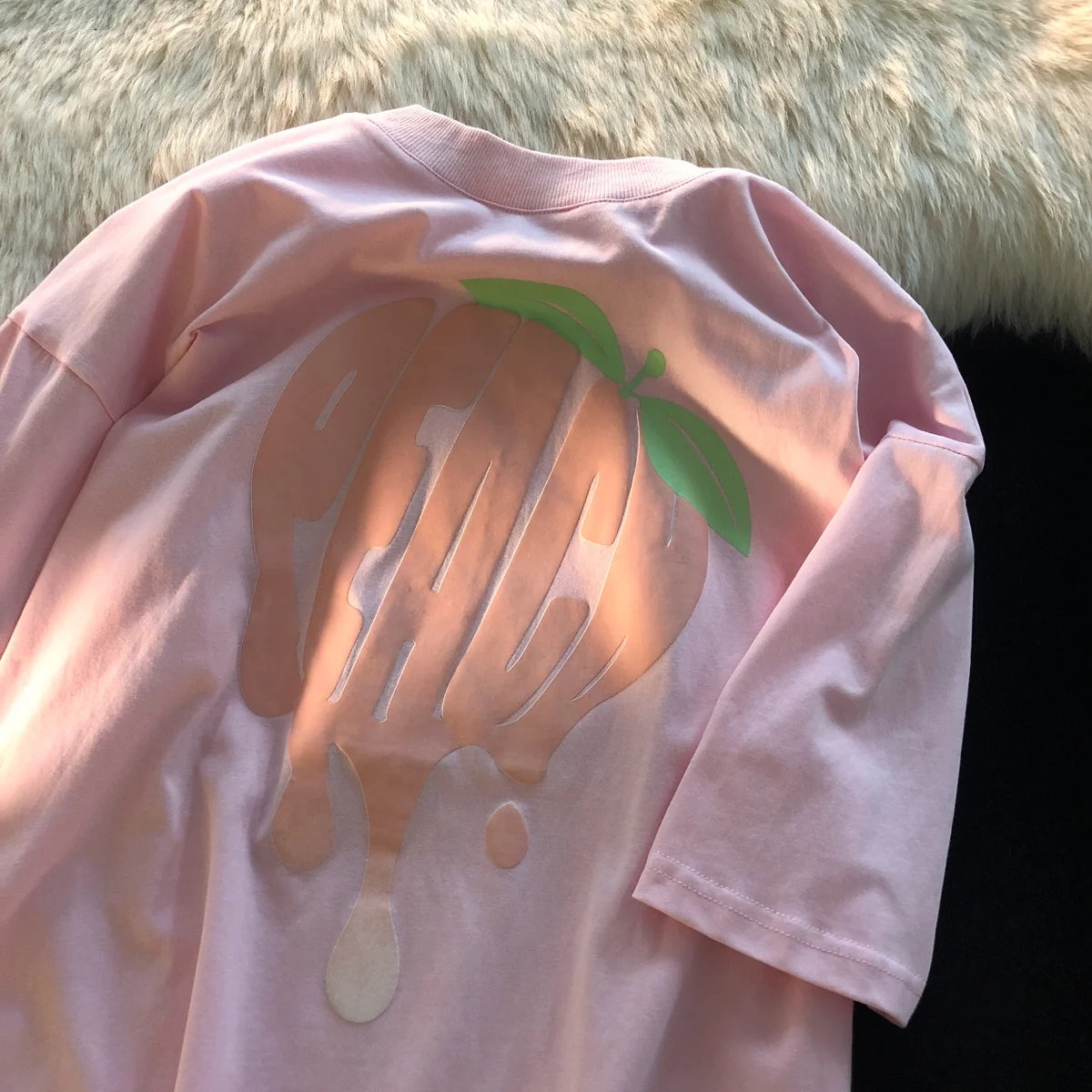 

T Shirt Summer Top Lycra Cotton New Strawberry Printed T-shirt Women's Short Sleeve Korean Style Loose Top